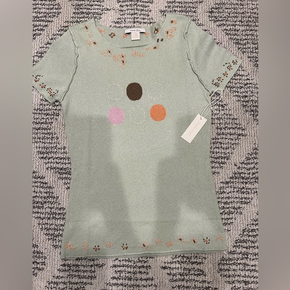 ABeille Ligne cashmere silk embroidered boho 90’s vintage Y2k top - Picture 1 of 8